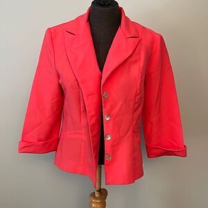 Cimmaron Women's Coral 3/4 Sleeve Button Front Blazer And Skirt 2 Piece Set